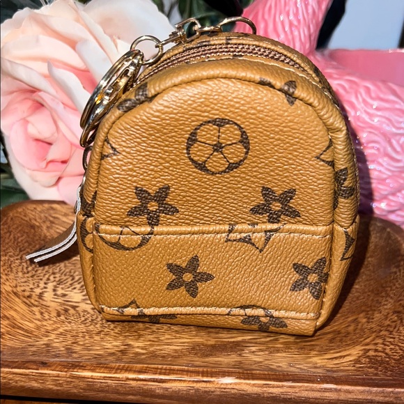 Tan Mini Backpack Keychain - Picture 1 of 3
